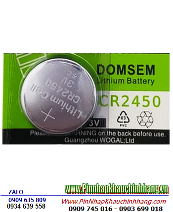 DOMSEM CR2450 (24mmx5.0mm), Pin đồng xu 3v lithium DOMSEM CR2450 chính hãng